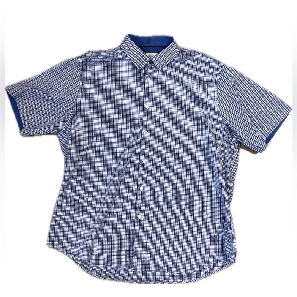 Like New ***Duchamp Blue Grid Pattern Casual Shirt
